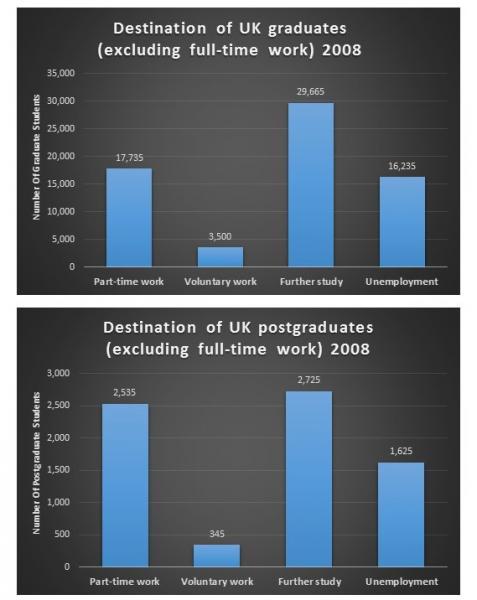 The chart below show what UK graduate and postgraduate students who did